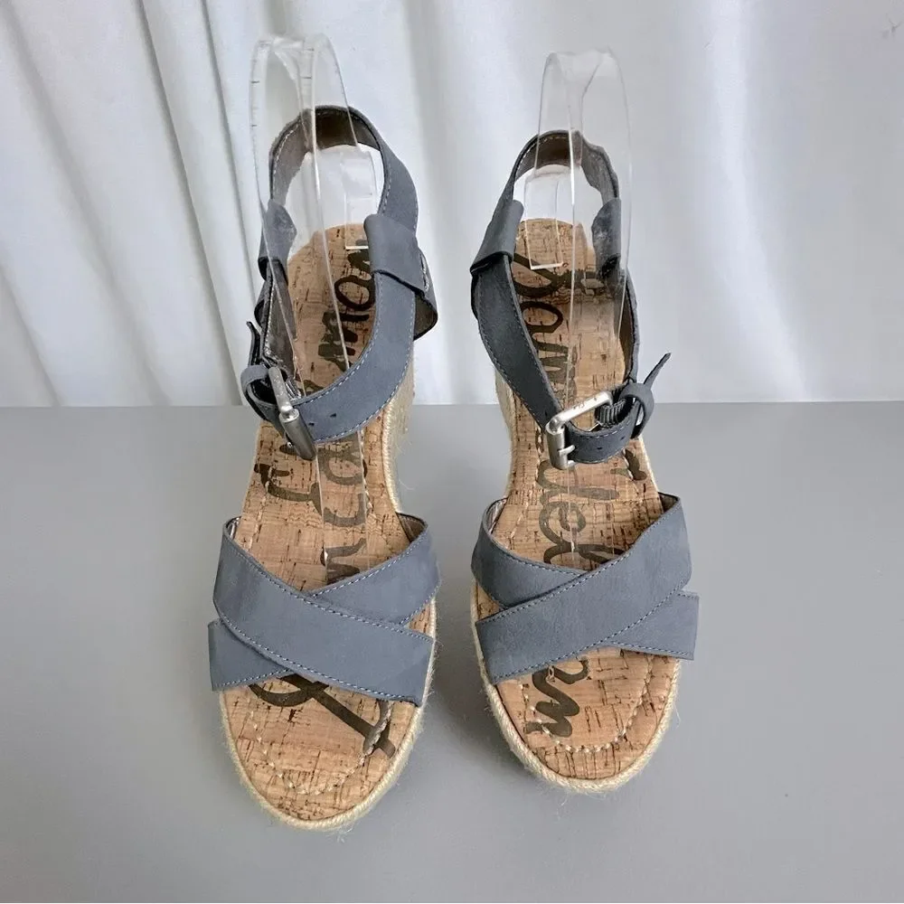 Sam EdelmanWomen's Gray strapped wedges size 10M